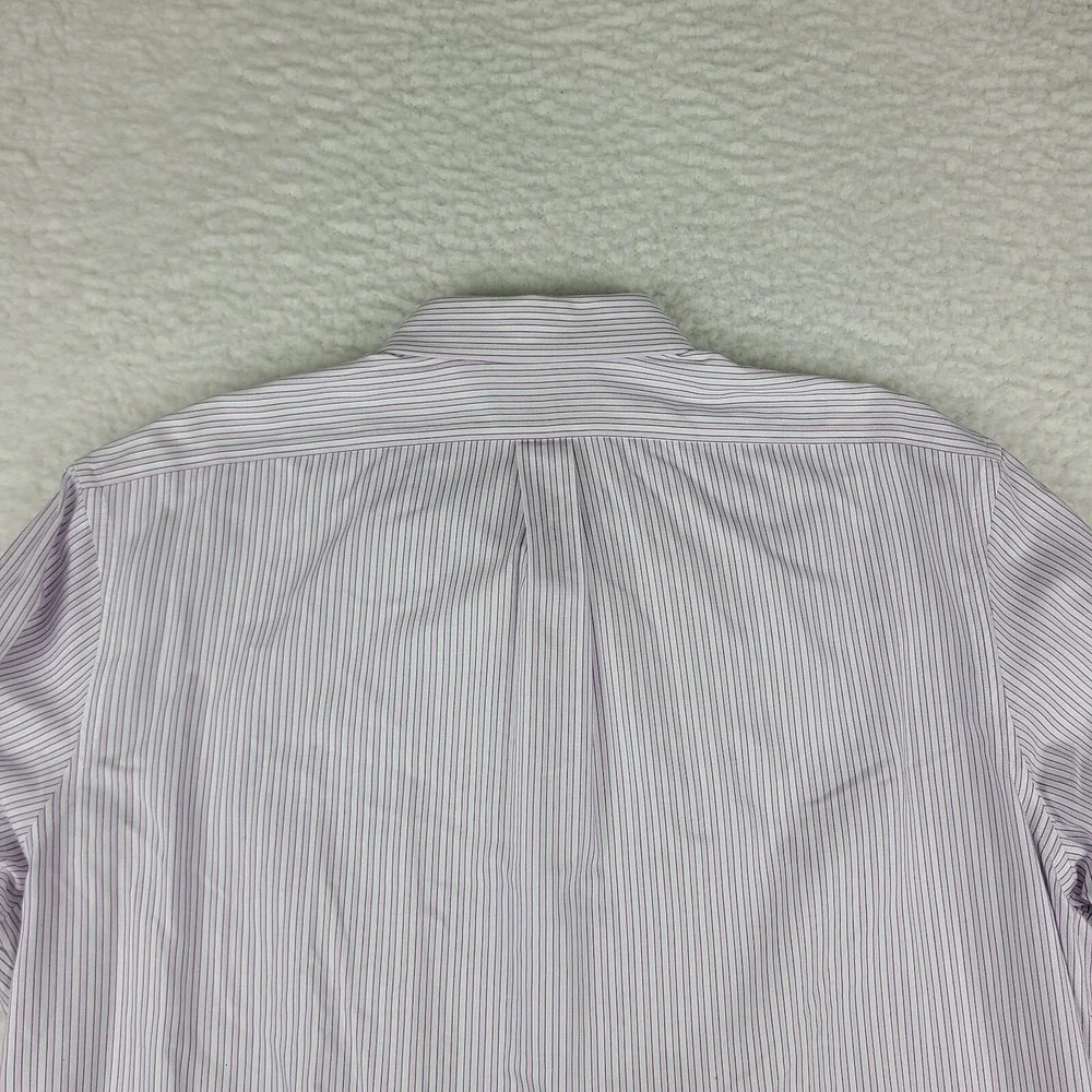 Banana Republic Dress Shirt Mens XL‎ Purple Blue Striped Non Iron Button Up